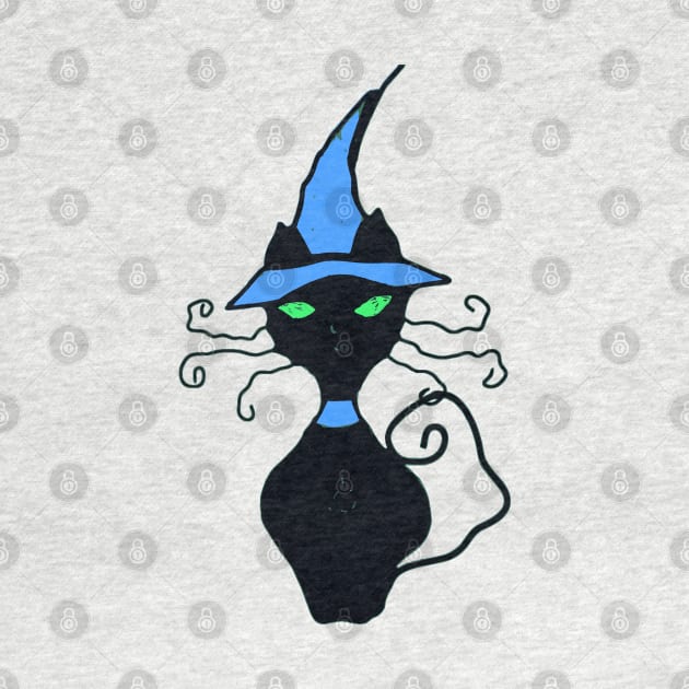 Witch Hat Black Cat Halloween by katmargoli